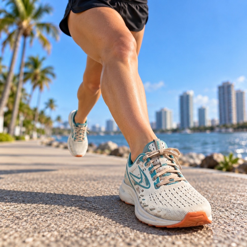 Brooks White and Orange Athletic Shoes for Running